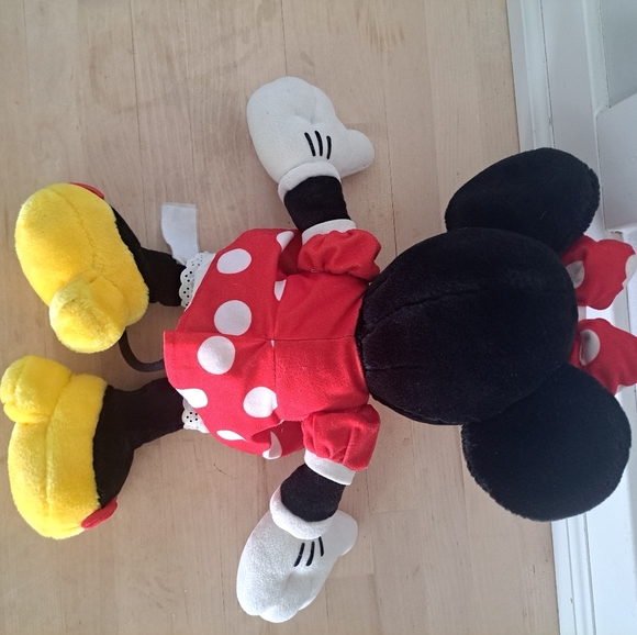 Disney Minnie Mouse Plush Doll – 19” Red Polka Dot Dress & Bow – Vintage Disney - Picture 6 of 6